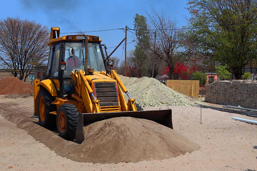 Sand in Construction tractor